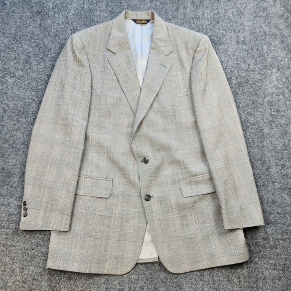 Brooks Brothers Other - Vintage Brooks Brothers Blazer‎ Mens 42 Gray Wool Sports Coat Jacket Window Pane
